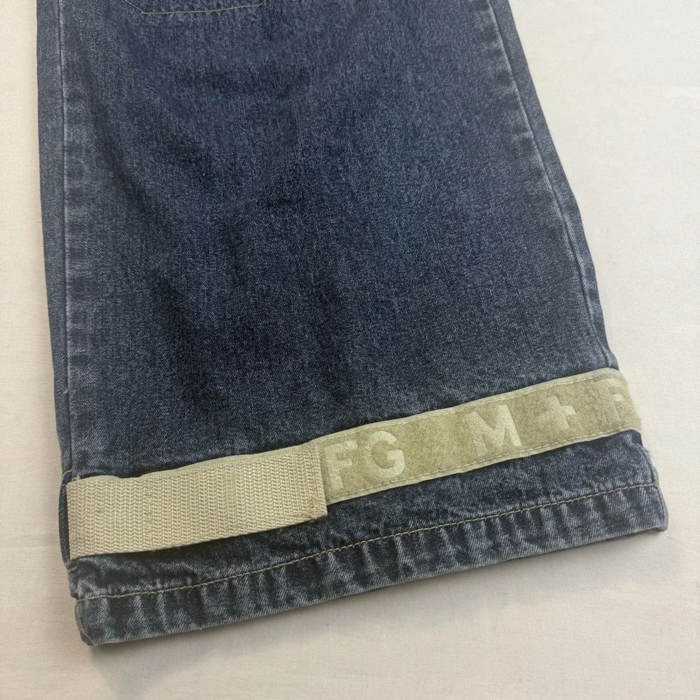 Marithe Francois Girbaud Shuttle Cargo Jeans Mens 34x35 Y2K Reflective M+FG